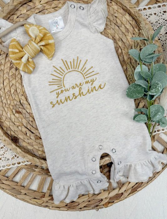 You Are My Sunshine Romper- Oatmeal