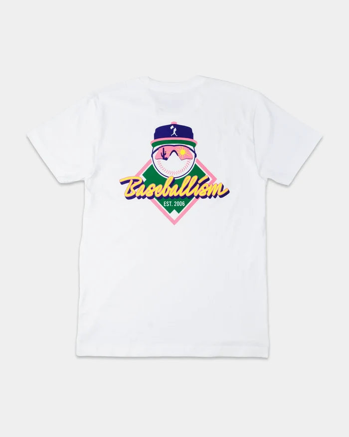 Yuvi Happy Place Baseballism T-Shirt - White