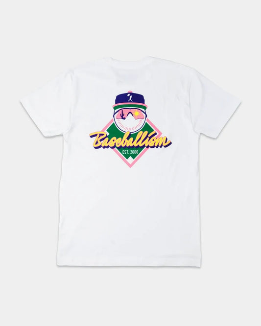Yuvi Happy Place Baseballism T-Shirt - White